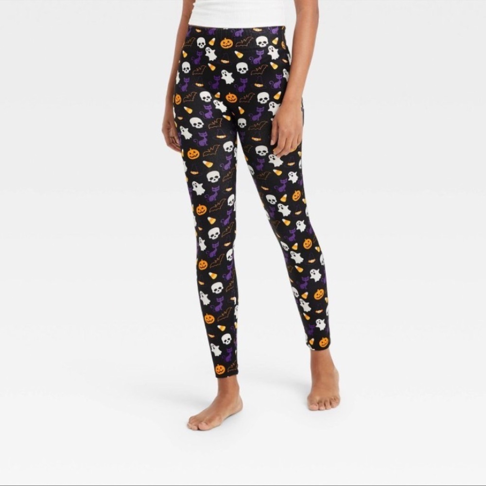 HYDE & EEK! SEAMLESS FLEECE LINED LEGGINGS- BLACK MULTI SIZES (NEW WITH TAGS)